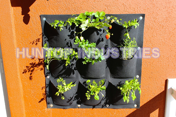best 9 Pockets Wall Planter Green Pots Grow Container Bags HT5096 China factory supplier manufacturer