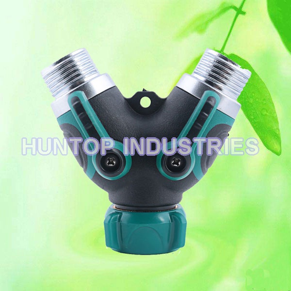 China 2-way Y Valve Garden Hose Splitter Connector HT1275E China factory supplier manufacturer