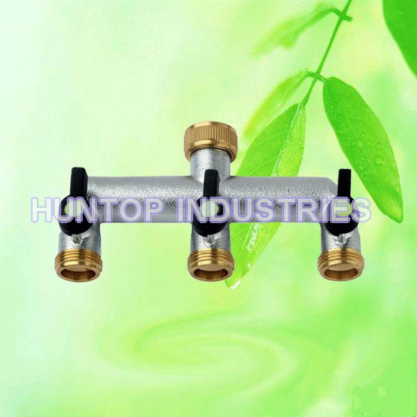 High Quality Brass Tap Manifold 3 Way Garden Hose Shut Off Valve