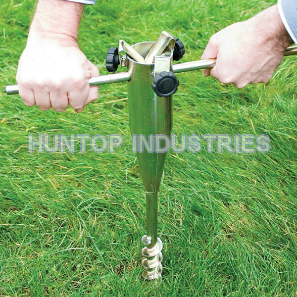 Heavy Duty Screw in Metal Ground Spike Base for Rotary Washing Line Papasol