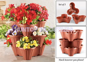 China Outdoor Lawn Garden Terracotta Stackable Garden Planters HT5034