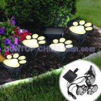 China LED Solar Powered Paw Print Yard Lights HT5383