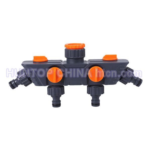 China Four Way Water Hose Splitter for Garden Taps HT1230F China factory supplier manufacturer