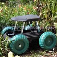 China Garden Cart Rolling Scooter with Seat and Tool Tray HT5426