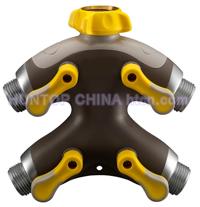 China Garden Metal 4-Outlet Hose Shutoff Manifold HT1276J