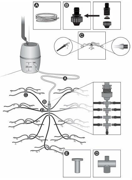 18PCS Micro Drip Irrigation Set for Garden