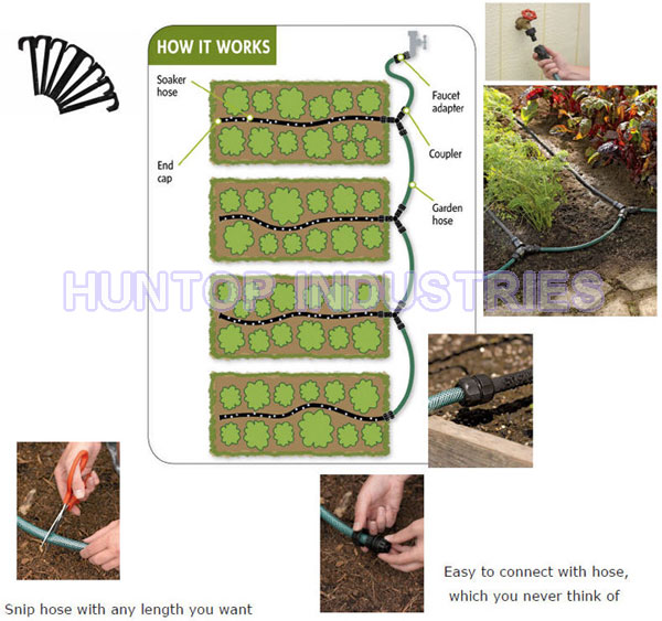 Snip-n-Drip Angle Connectors for Raised Bed Soaker Hose Irrigation