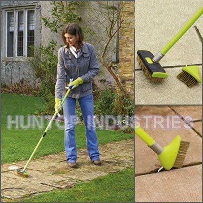 Telescopic Patio Cleaning Brush Decking Block Paving Weed Garden Wire  Scraper